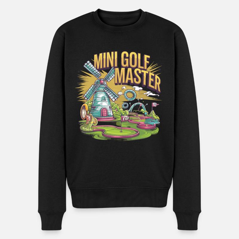 Golf Minigolf Minigolfer Golfer - Männer Premium Bio Pullover - Schwarz