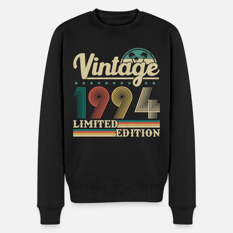 1994 Vintage Retro Geburtstagsgeschenk - Männer Premium Bio Pullover - Schwarz