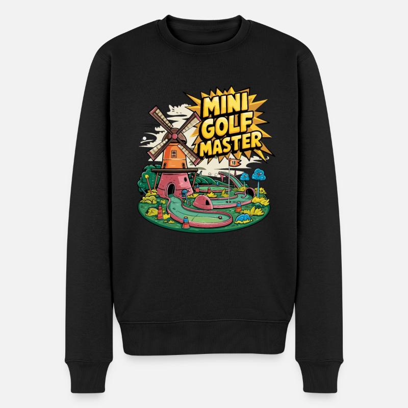 Golf Minigolf Minigolfer Golfer - Männer Premium Bio Pullover - Schwarz