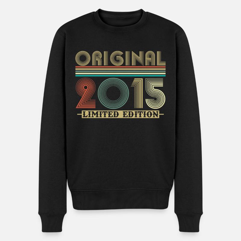 Original 2015 Vintage Retro Jubiläumsgeschenk - Männer Premium Bio Pullover - Schwarz