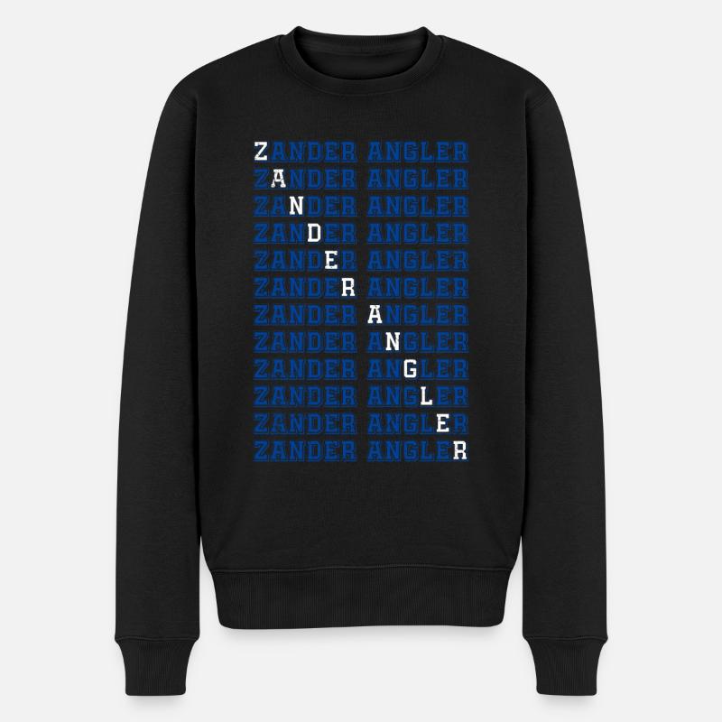 ZANDER ANGLER Lustiges Zander Angeln Donau - Männer Premium Bio Pullover - Schwarz