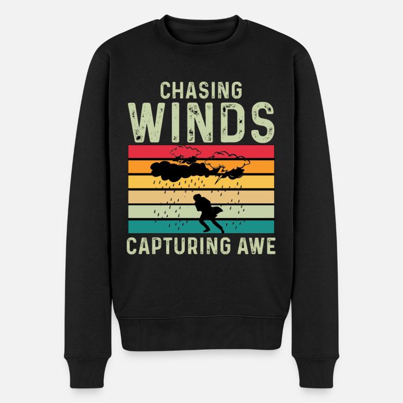 Sturmjagd: Windflüsterer - Männer Premium Bio Pullover - Schwarz