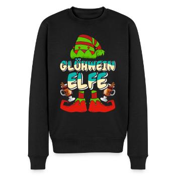 Weihnachtsmarkt GLÜHWEIN ELFE Lustiges Weihnachts - Männer Premium Bio Pullover - Schwarz - Vorne - Nico (187cm)
