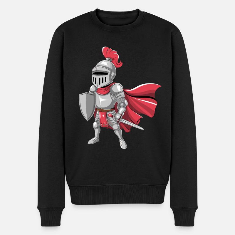 Freundlicher Ritter als Geburtstagsgeschenk Design - Männer Premium Bio Pullover - Schwarz