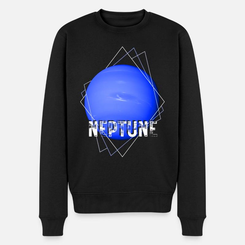 Neptun Planet - Männer Premium Bio Pullover - Schwarz