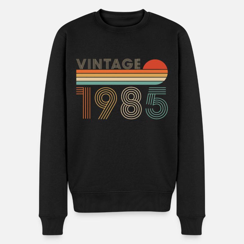 40 Ans 1985 Vintage Retro Cadeau D’anniversaire - Pull Premium bio Homme - noir