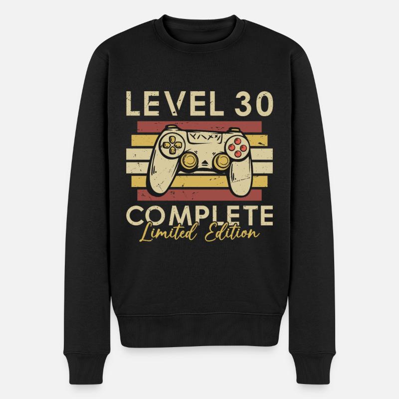 Stufe 30 Voll - Männer Premium Bio Pullover - Schwarz
