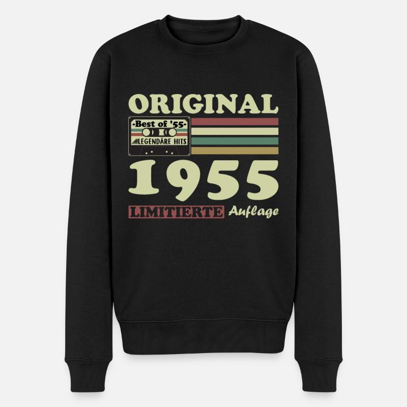 Original 1955 Vintage Retro Geburtstagsgeschenk - Männer Premium Bio Pullover - Schwarz