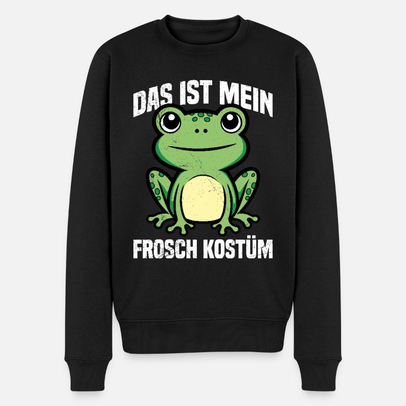Karneval Kostüm Frosch DAS IST MEIN FROSCH KOSTÜM - Männer Premium Bio Pullover - Schwarz