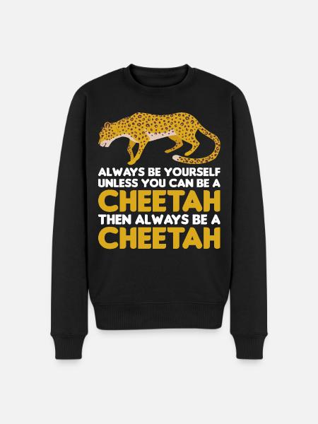 Leopard Portrait Tier - Männer Premium Bio Pullover - Schwarz