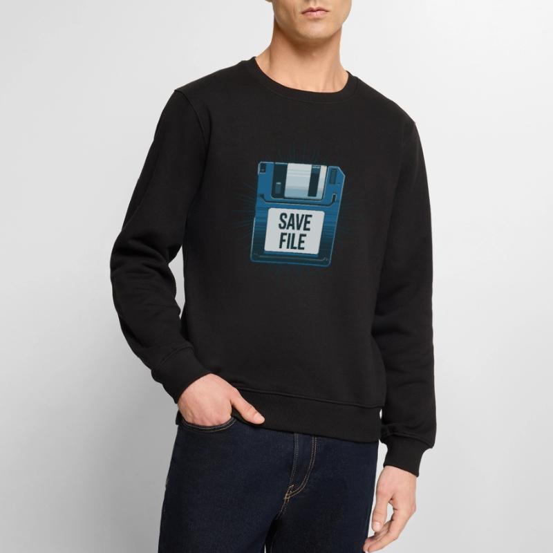 Save Disk Diskette 90s PC für einen Computer Männer Premium Bio Pullover