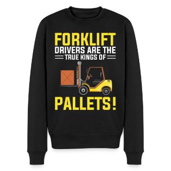 Staplerfahrer Gabelstapler Lagerarbeiter Logistik - Männer Premium Bio Pullover - Schwarz - Vorne - Nico (187cm)