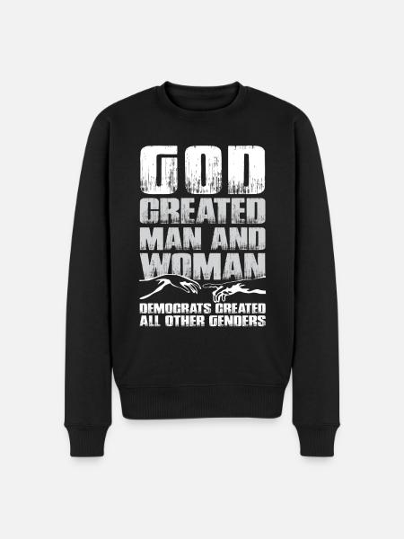 God Created Man - Men's Premium Organic Jumper - black