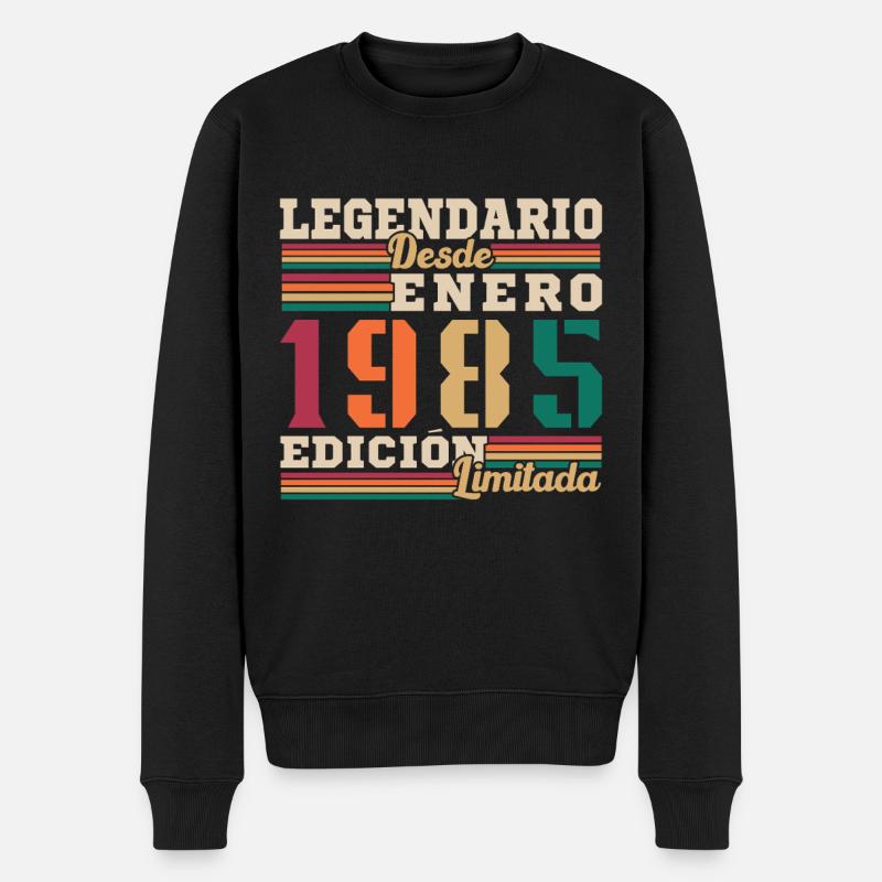 Geschenke für die Jahrgänge Jänner 1985 - Männer Premium Bio Pullover - Schwarz