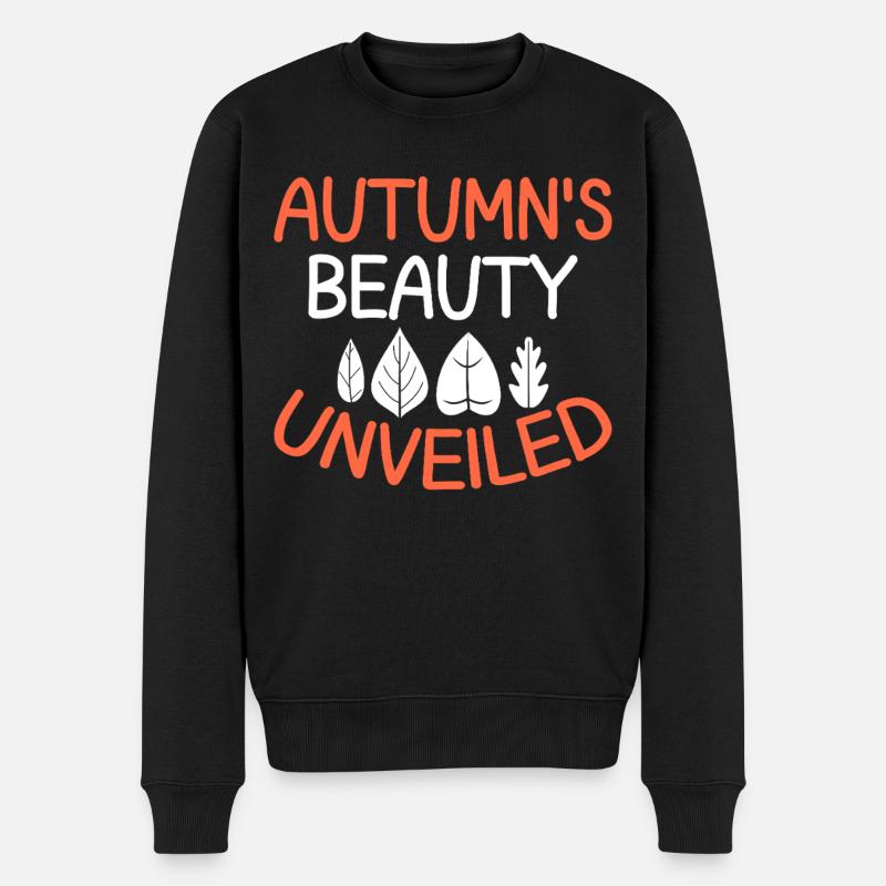 Blattpeeper Herbst Laub Herbst Peeper - Männer Premium Bio Pullover - Schwarz