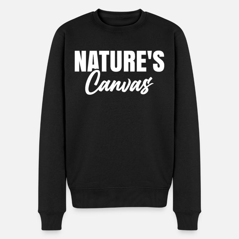 Blattpeeper Herbst Laub Herbst Peeper - Männer Premium Bio Pullover - Schwarz