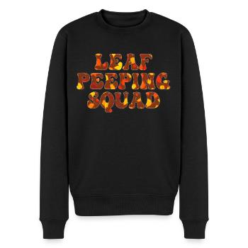 Blattpeeper Herbst Laub Herbst Peeper - Männer Premium Bio Pullover - Schwarz - Vorne - Nico (187cm)