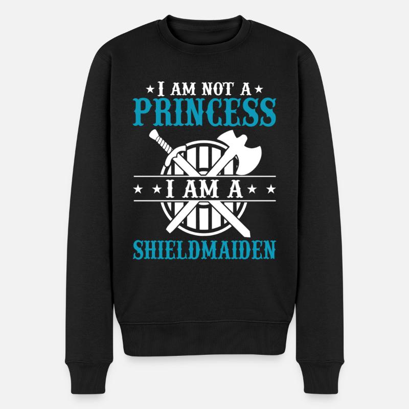 Shieldmaiden Lagertha Germanische Kriegerin - Männer Premium Bio Pullover - Schwarz