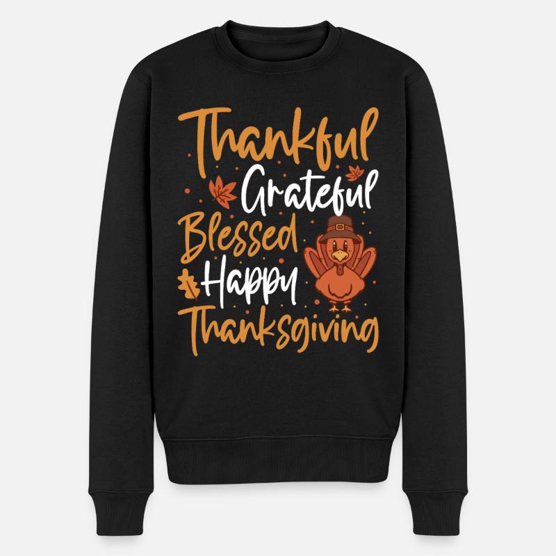 Trruthahn Thanksgiving Conception drôle - Pull Premium bio Homme - noir