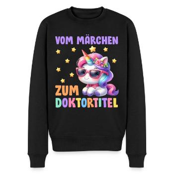 Dissertation VOM MÄRCHEN ZUM DOKTORTITEL Lustig - Männer Premium Bio Pullover - Schwarz - Vorne - Nico (187cm)