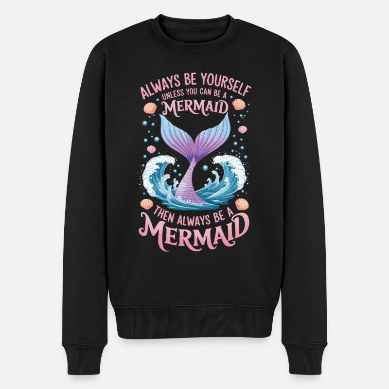 Sirène toujours être toi-même fille - Pull Premium bio Homme - noir