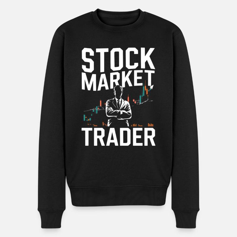 Trader boursier Graphique Trader boursier - Pull Premium bio Homme - noir