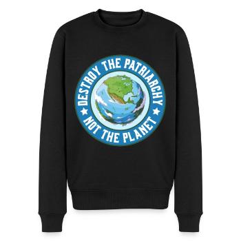 Le patriarcat ne détruit-il pas la planète - Pull Premium bio Homme - noir - Devant - Nico (187cm)