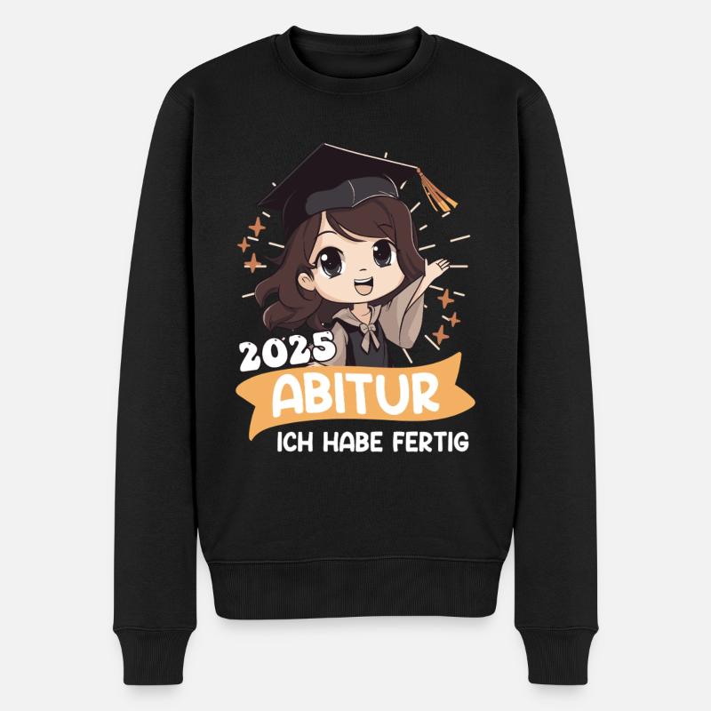 ABITUR 2025 ICH HABE FERTIG Abitur Mädchen Lustig - Männer Premium Bio Pullover - Schwarz