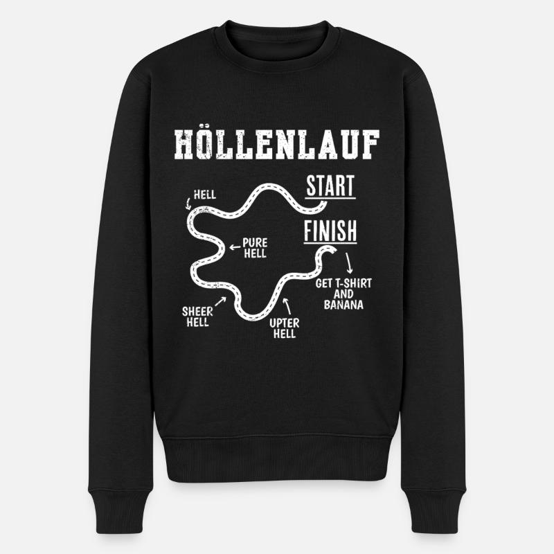 Läufer HÖLLENLAUF Laufen Lustiges - Männer Premium Bio Pullover - Schwarz