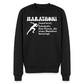 Läufer MARATHONER MARATHONI Lustiges - Männer Premium Bio Pullover - Schwarz - Vorne - Nico (187cm)