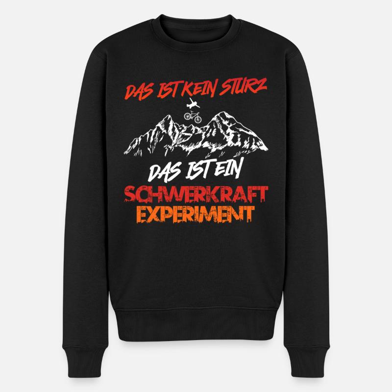 Radfahrer DAS IST KEIN STURZ DAS IST EXPERIMENT - Männer Premium Bio Pullover - Schwarz