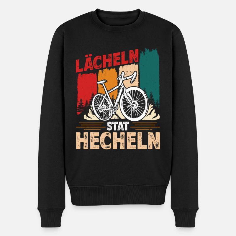 Elektro Fahrrad LÄCHELN STATT HECHELN Lustiges - Männer Premium Bio Pullover - Schwarz