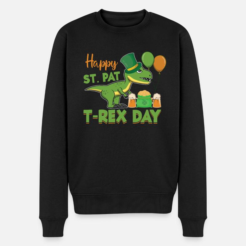 St. Patricks Day T-Rex - Men's Premium Organic Jumper - black