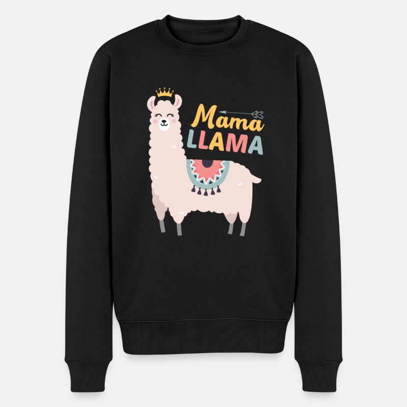 Mama Lama - Pull Premium bio Homme - noir