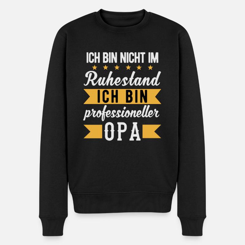 Rentner Opa witziger Rente Ruhestand Spruch - Männer Premium Bio Pullover - Schwarz
