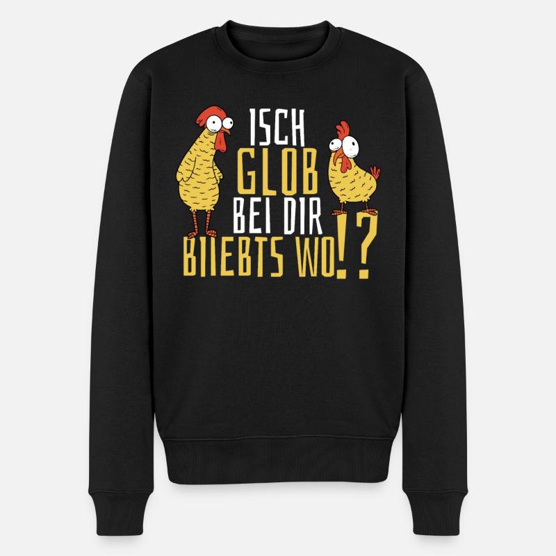 Bei dir piepts wohl auf sächsisch Bauern Sachsen - Männer Premium Bio Pullover - Schwarz
