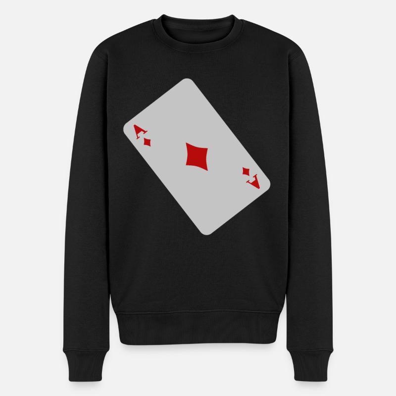 Karo As - Männer Premium Bio Pullover - Schwarz