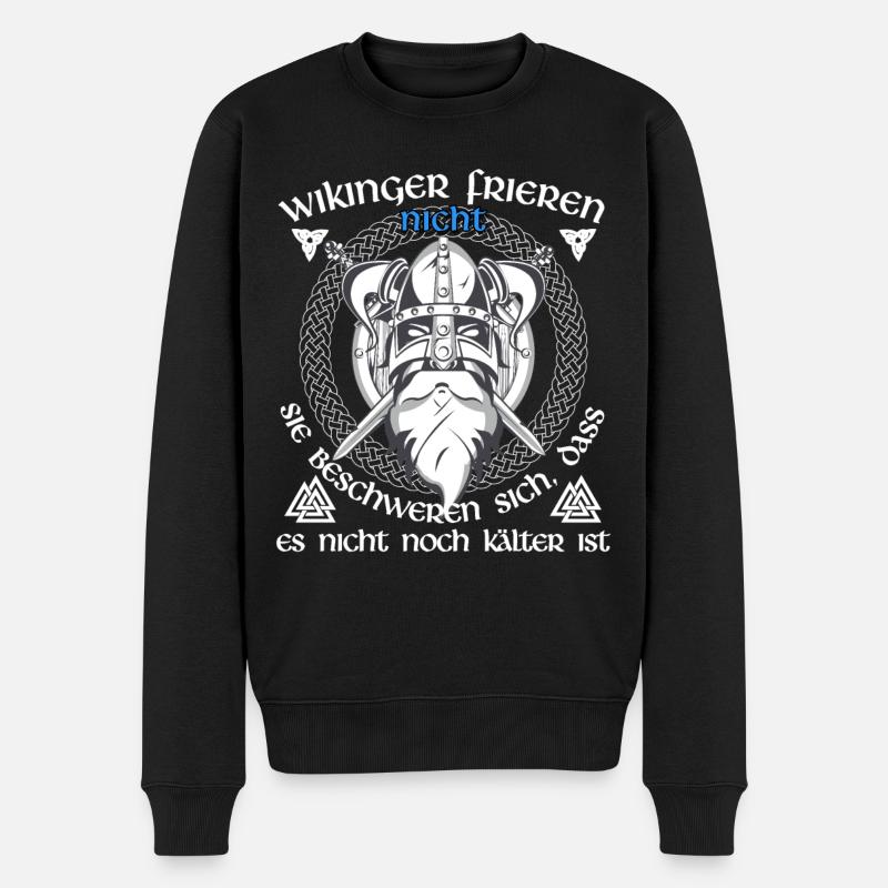 Wikinger Sprüche - Männer Premium Bio Pullover - Schwarz