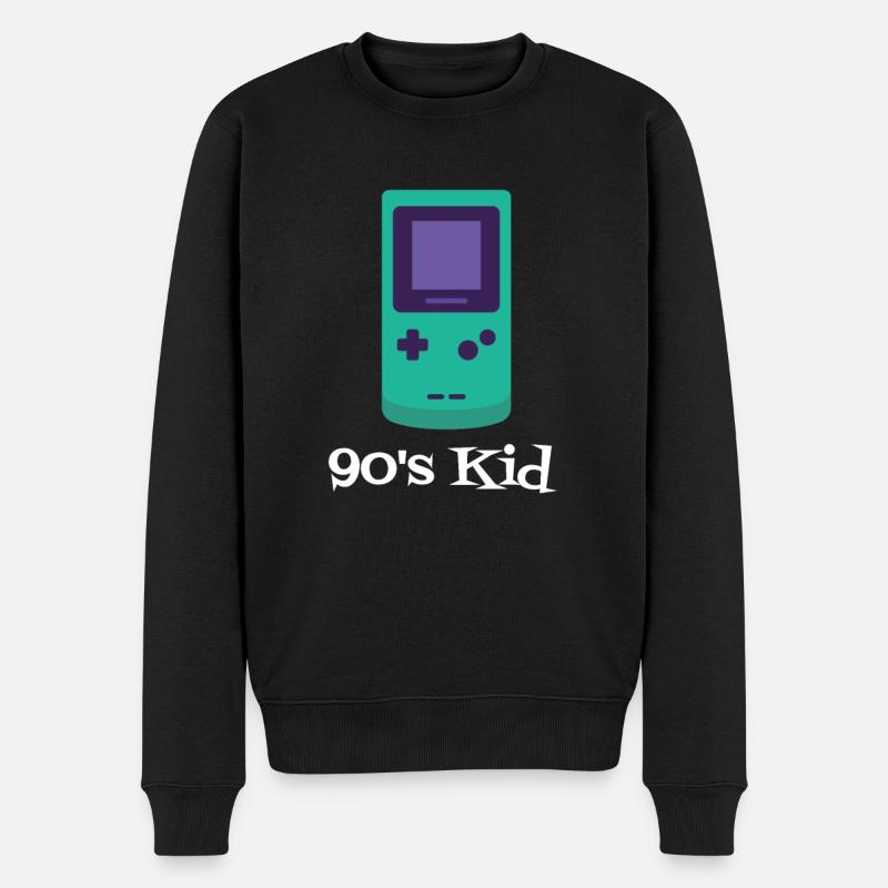 90's Kid - Männer Premium Bio Pullover - Schwarz