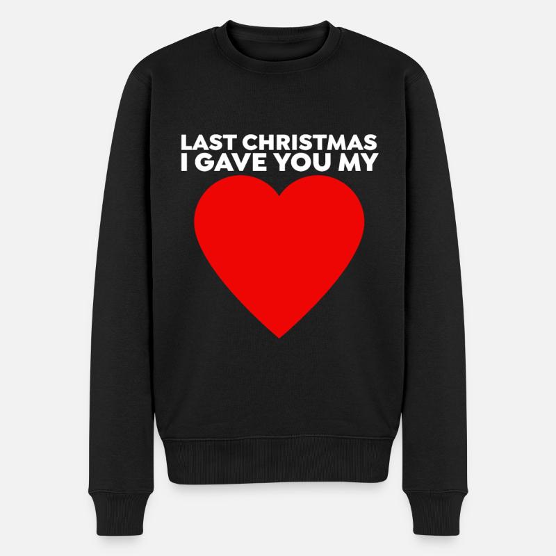Last Christmas Wham George Heart Michael - Männer Premium Bio Pullover - Schwarz