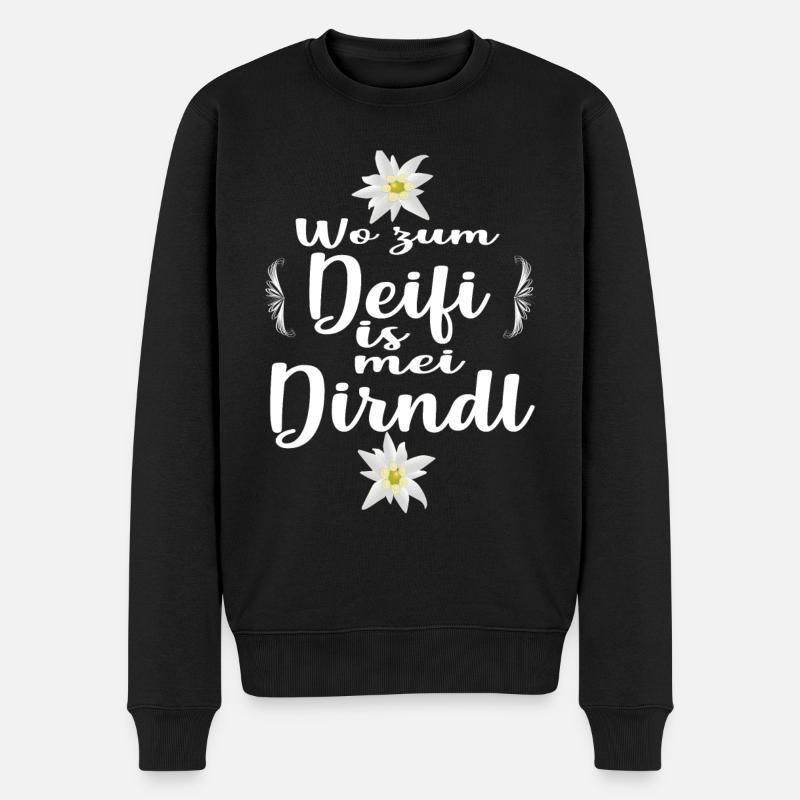 Bayern Dirndl Lustig festzelt Geschenkide - Männer Premium Bio Pullover - Schwarz