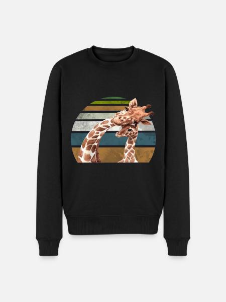 Girafe Mère Saint-Valentin cadeau - Pull Premium bio Homme - noir
