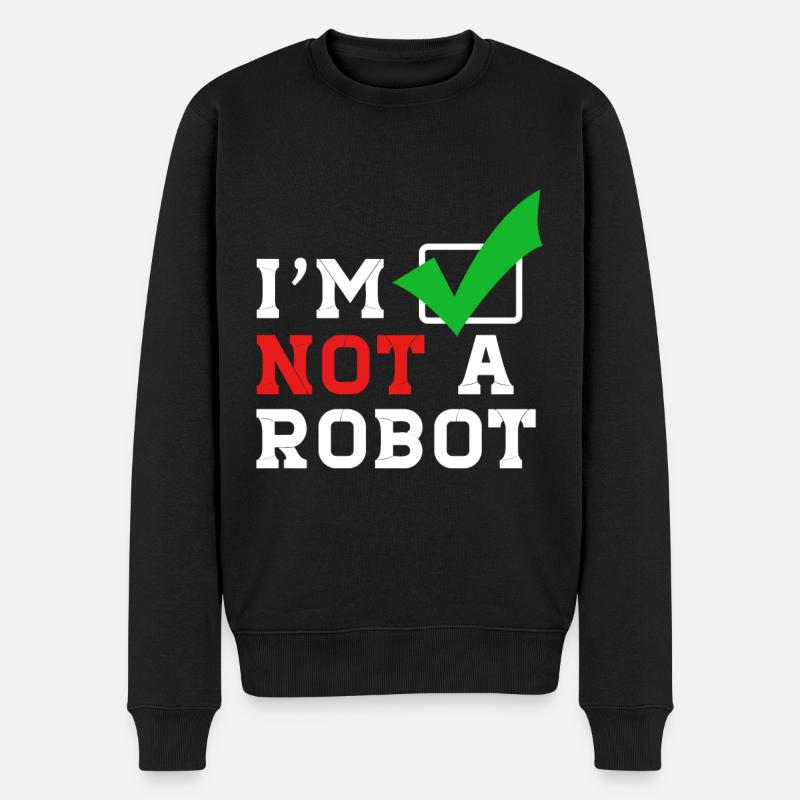 I´m not a Robot - Ich bin kein Roboter im Internet - Männer Premium Bio Pullover - Schwarz
