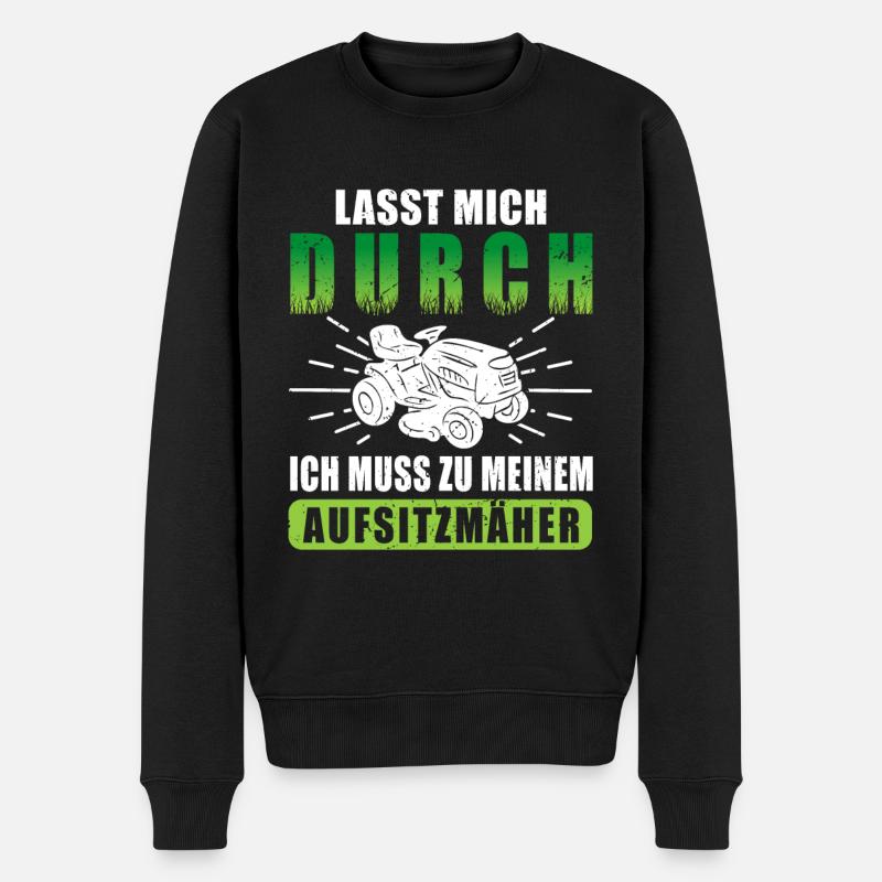 Rasentraktor Aufsitzrasenmäher Aufsitzmäher Rasen - Männer Premium Bio Pullover - Schwarz
