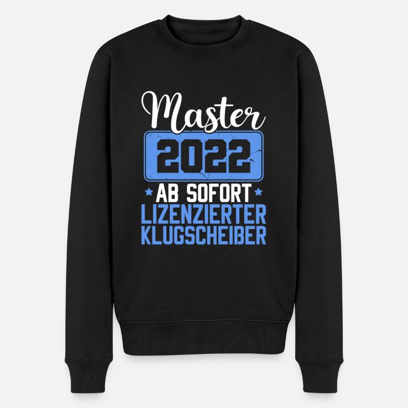 Masterarbeit 2022 Uni Absolvent Studium Master - Männer Premium Bio Pullover - Schwarz
