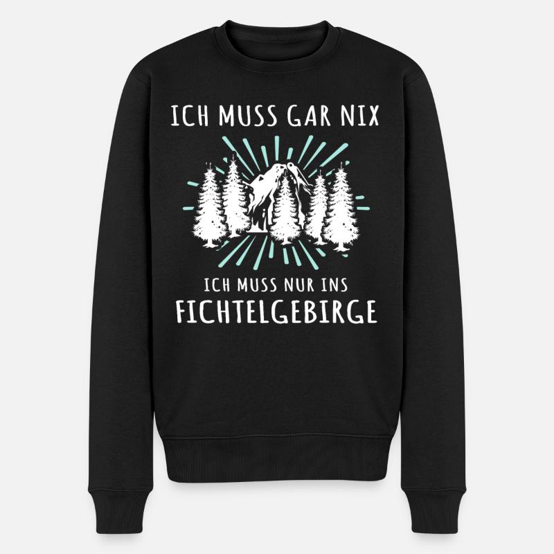Fichtelgebirge Spruch Fichtelgebirgler - Männer Premium Bio Pullover - Schwarz