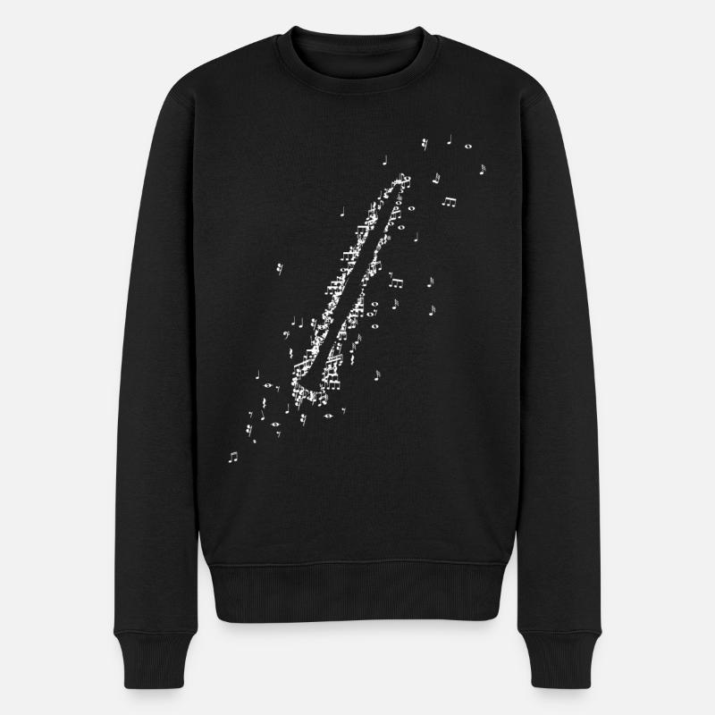 Klarinette Klarinetten Musiknoten Blasinstrument - Männer Premium Bio Pullover - Schwarz