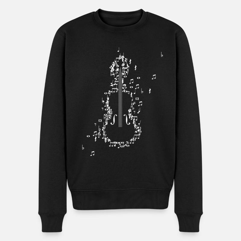 Violine Geige Violinen Geigen Musiknoten - Männer Premium Bio Pullover - Schwarz