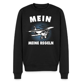 Modellflug Modellflieger Modellfliegen - Männer Premium Bio Pullover - Schwarz - Vorne - Nico (187cm)