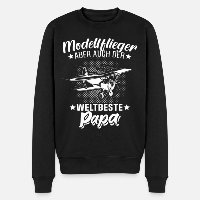 Modellflieger Papa Modellflug Modellfliegen - Männer Premium Bio Pullover - Schwarz